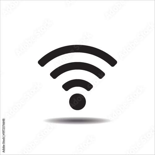 Black wifi icon. Vector symbol connection. Internet isolated sign. Modern signal wifi in flat style. Simple design concept. For web site mobile apps mobile and computer designation of wifi zone.