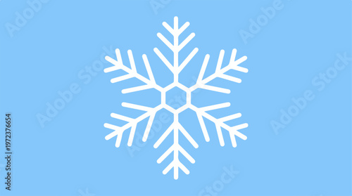 Snowflake illustration on a light blue background, winter season.