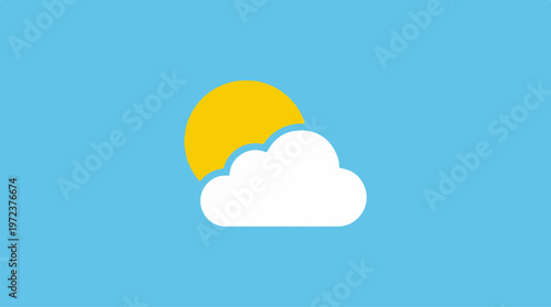Sunny weather with a cloud covering the sun in a blue sky.