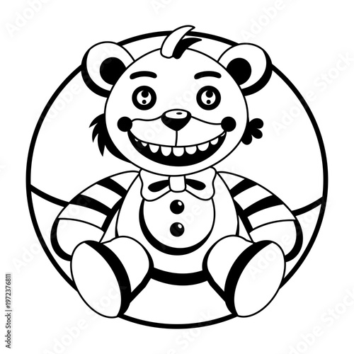 A glyph illustration of spooky toy