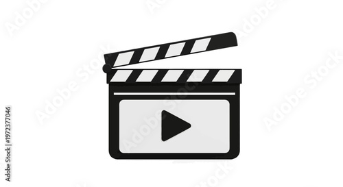 Film clapper board icon graphic.