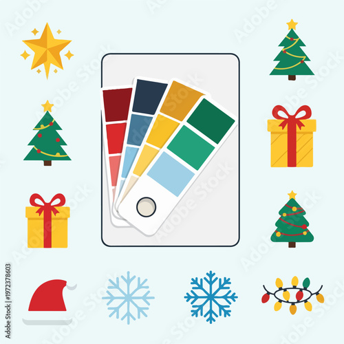 Color swatches for design and decoration.