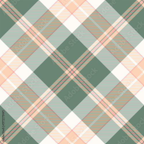 Down background texture check, christmas fabric pattern vector. Tie plaid seamless textile tartan in pastel and sea shell colors.