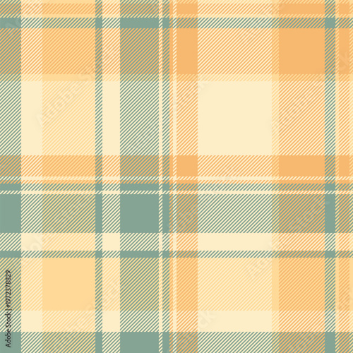 Industry check textile vector, 1940s pattern background texture. Tidy plaid fabric tartan seamless in light and pastel colors.