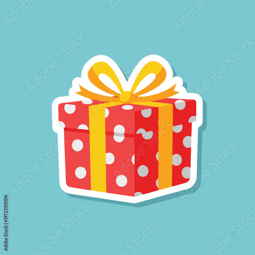 Colorful gift box with ribbon 3.