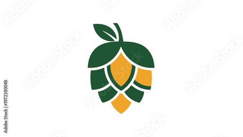 Hop cone icon craft beer logo.