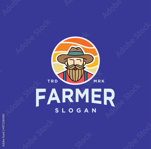Farmer Man Logo Mascot Agriculture Farm Icon