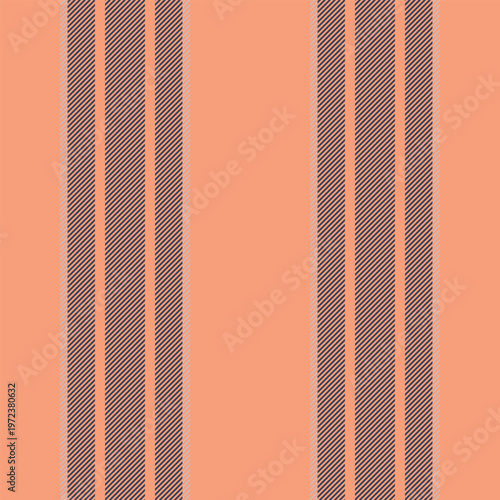 Scratch textile vertical lines, femininity pattern vector stripe. Book seamless texture fabric background in orange and blue colors.