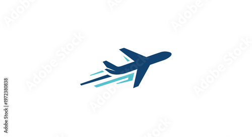 Airplane flying through the sky fast.