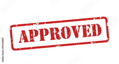 Approved Stamp - Red Rubber Stamp Seal on White Background