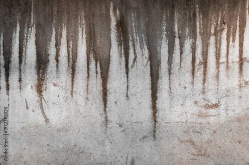 Canvas Print Grungy weathered concrete wall with dripped water signs, suitable for background