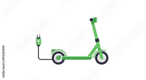 Electric scooter with charging plug.