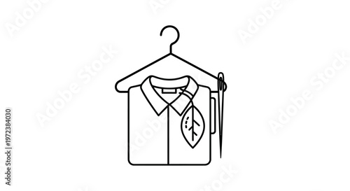 Dress shirt and tie on hanger.