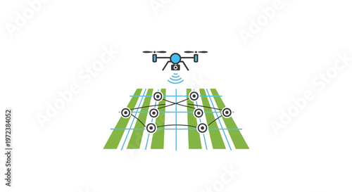 Drone Flying Over Agricultural Field.