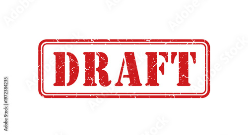Red "DRAFT" Stamp - Official Document Seal, Unapproved Status