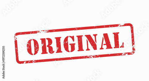 Red "Original" Stamp with Grunge Texture on White Background