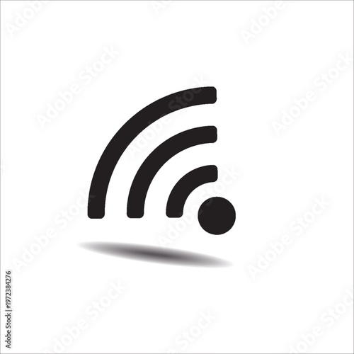 Black wifi icon. Vector symbol connection. Internet isolated sign. Modern signal wifi in flat style. Simple design concept. For web site mobile apps mobile and computer designation of wifi zone.eps 10