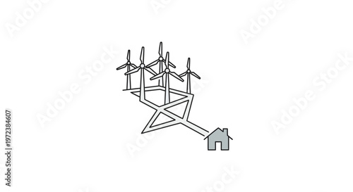 Wind turbines generating electricity for home.