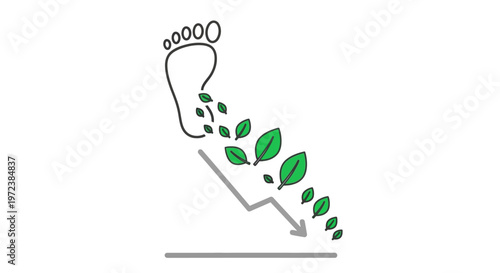 Footprint with leaves going down.
