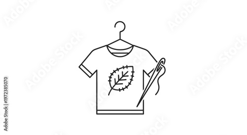 T shirt with leaf design.