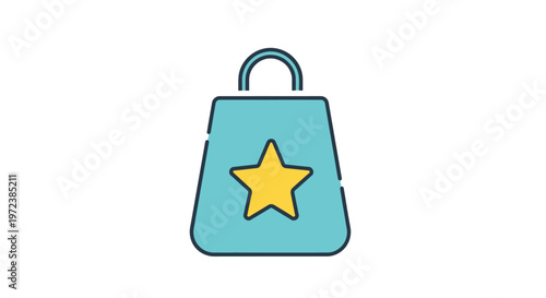 Teal bag with yellow star symbol.
