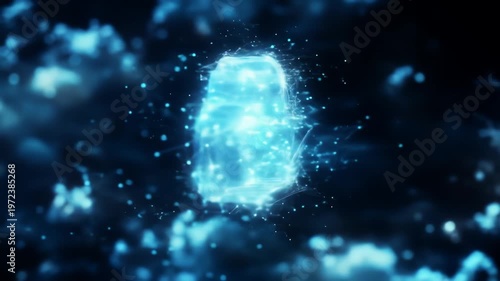 Abstract cloud computing network with data transfer and connection