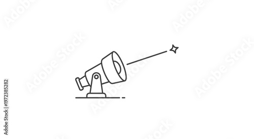 Telescope pointing to the stars.