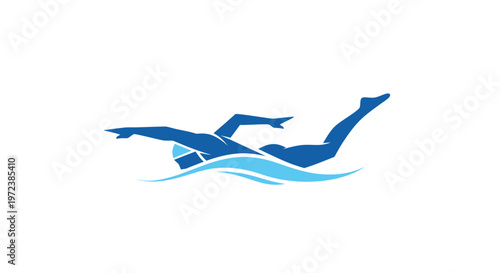 Swimmer Diving into Ocean Water Sports.