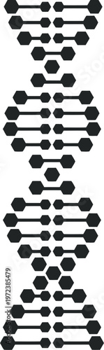 Stylized DNA double helix vector icon for genetic research biotechnology medical science laboratory bio engineering and human evolution molecular analysis biology concepts white background.