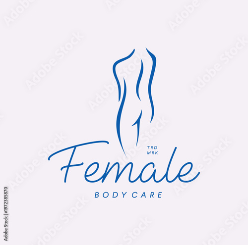 Body Care Logo Design Nude Sensual Line Art	