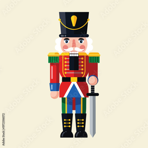 Colorful Nutcracker Soldier Toy Character Design.