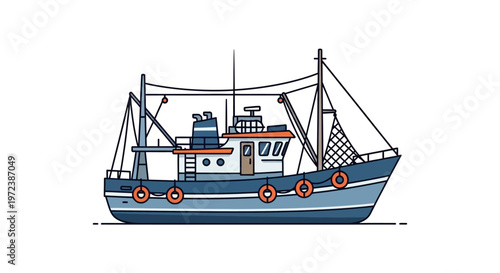 fishing boat vector illustration