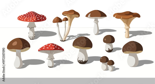 vector illustration of mushrooms
