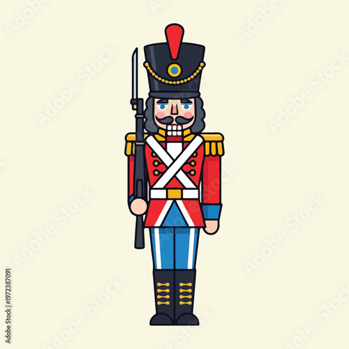 Colorful cartoon toy soldier figurine standing 1.