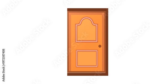open door footage animation isolated on white background