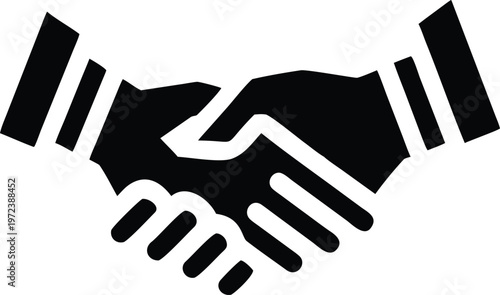 Black handshake on a white background agreement partnership deal