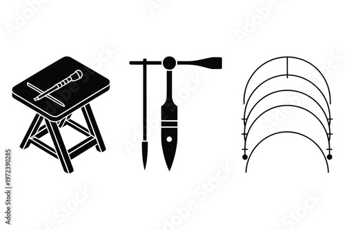 Art studio and weather vane icons