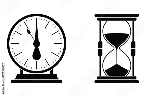 Time measurement icons: timer and hourglass