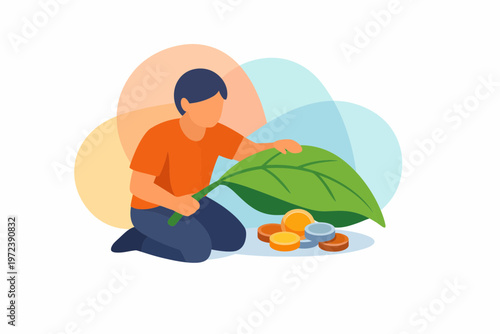 Financial Protection and Sustainable Savings Concept Illustration