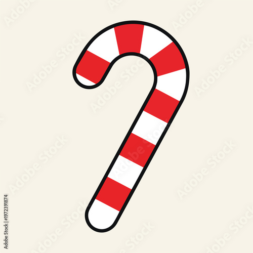Red and white striped candy cane 2.