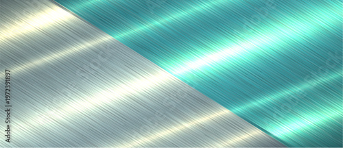 Silver blue brushed metal texture background, shiny lustrous chrome metallic pattern banner.