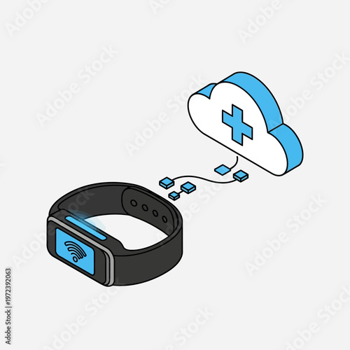 Smartwatch connected to a medical cloud.