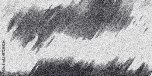 Abstract monochrome textured background with horizontal bands of grainy texture and sharp diagonal dark brush strokes on both upper and lower sections