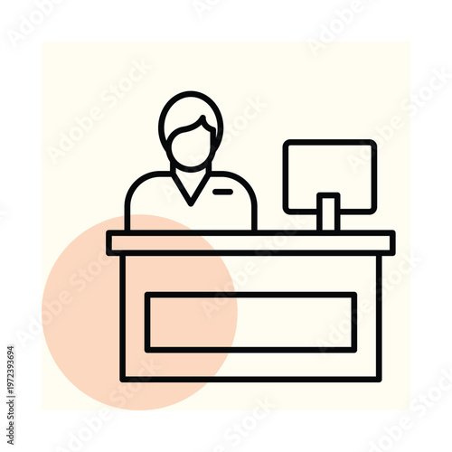 Male Cashier vector, pixel perfect, illustrator file 
