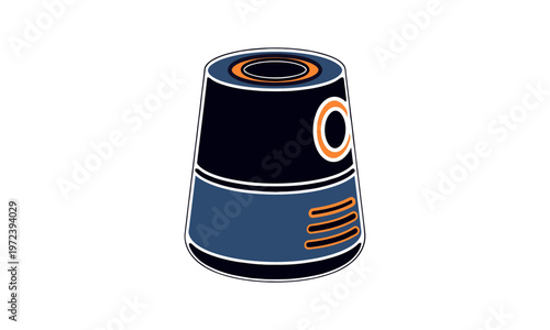 Rugged Industrial Design Portable Bluetooth Speaker Vector