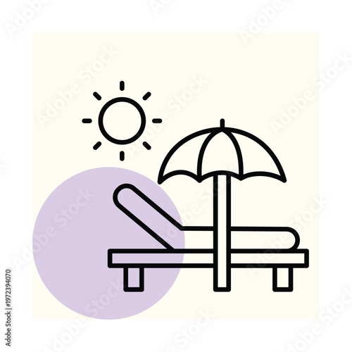 Sunbed vector, pixel perfect, illustrator file 
