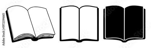 Large language model book icon set with solid black icon symbol on white background featuring book, AI, technology with knowledge and digital