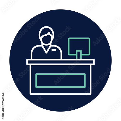 Male Cashier vector, pixel perfect, illustrator file 
