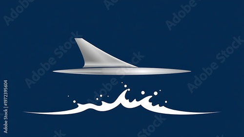 hydrofoil. Streamlined silver hydrofoil graphic against a deep blue background. mobility guides, transit brochures, designed for transport & logistics marketing and mobility and urban transit guides.
