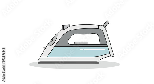 Flat Vector Illustration of a Modern Clothes Ironing Appliance